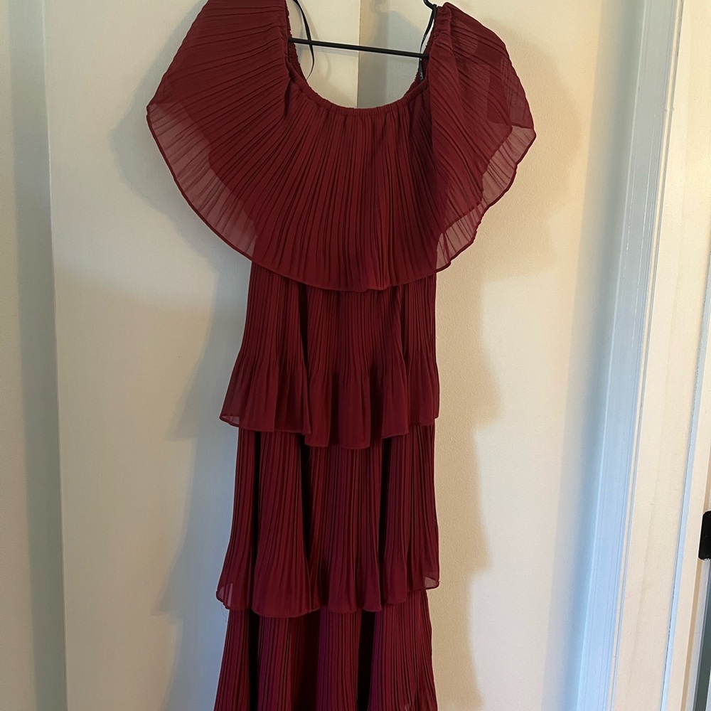 Lulus Burgundy Layered Dress
